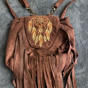 Fringe dream catcher backpack